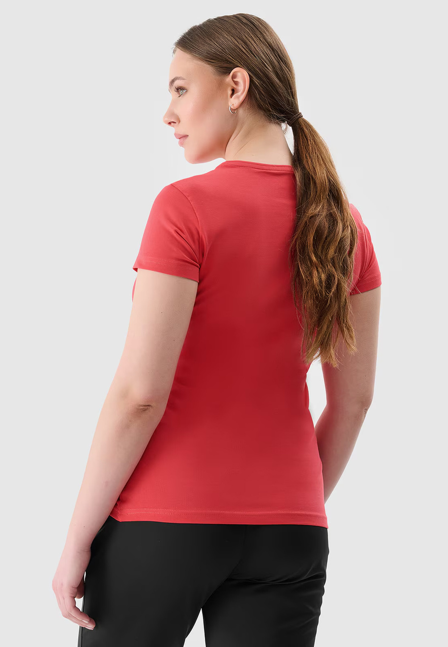 Koszulka Damska 4F T-shirt Basic Czerwony 4FWSS24TTSHF1161-62S