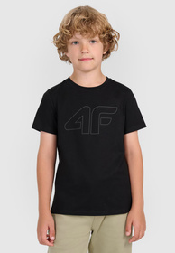Koszulka Chłopięca 4F T-shirt Z Nadrukiem Czarny 4FJWMM00TTSHM2331