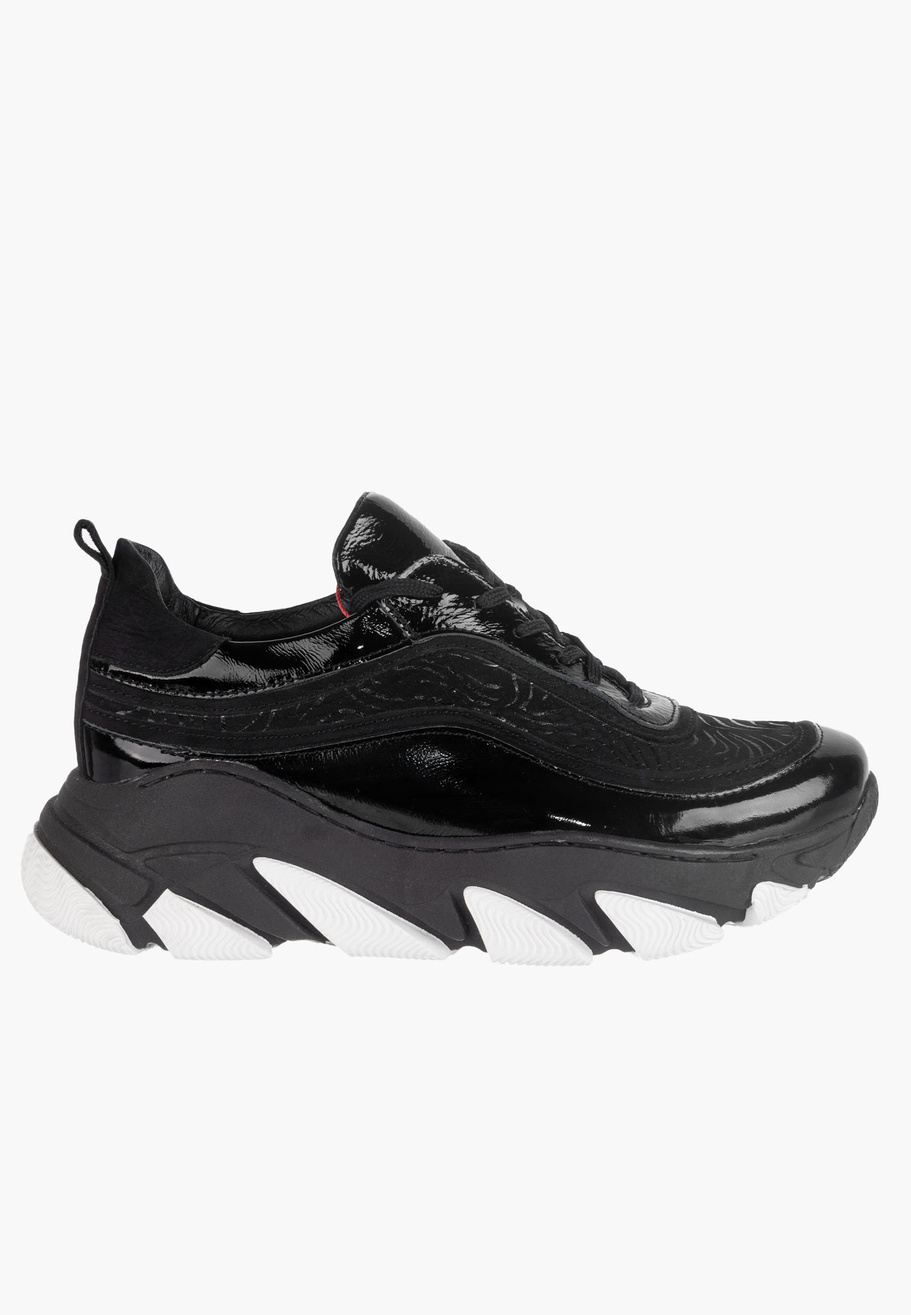 Sneakersy Damskie Simen Czarne Skóra