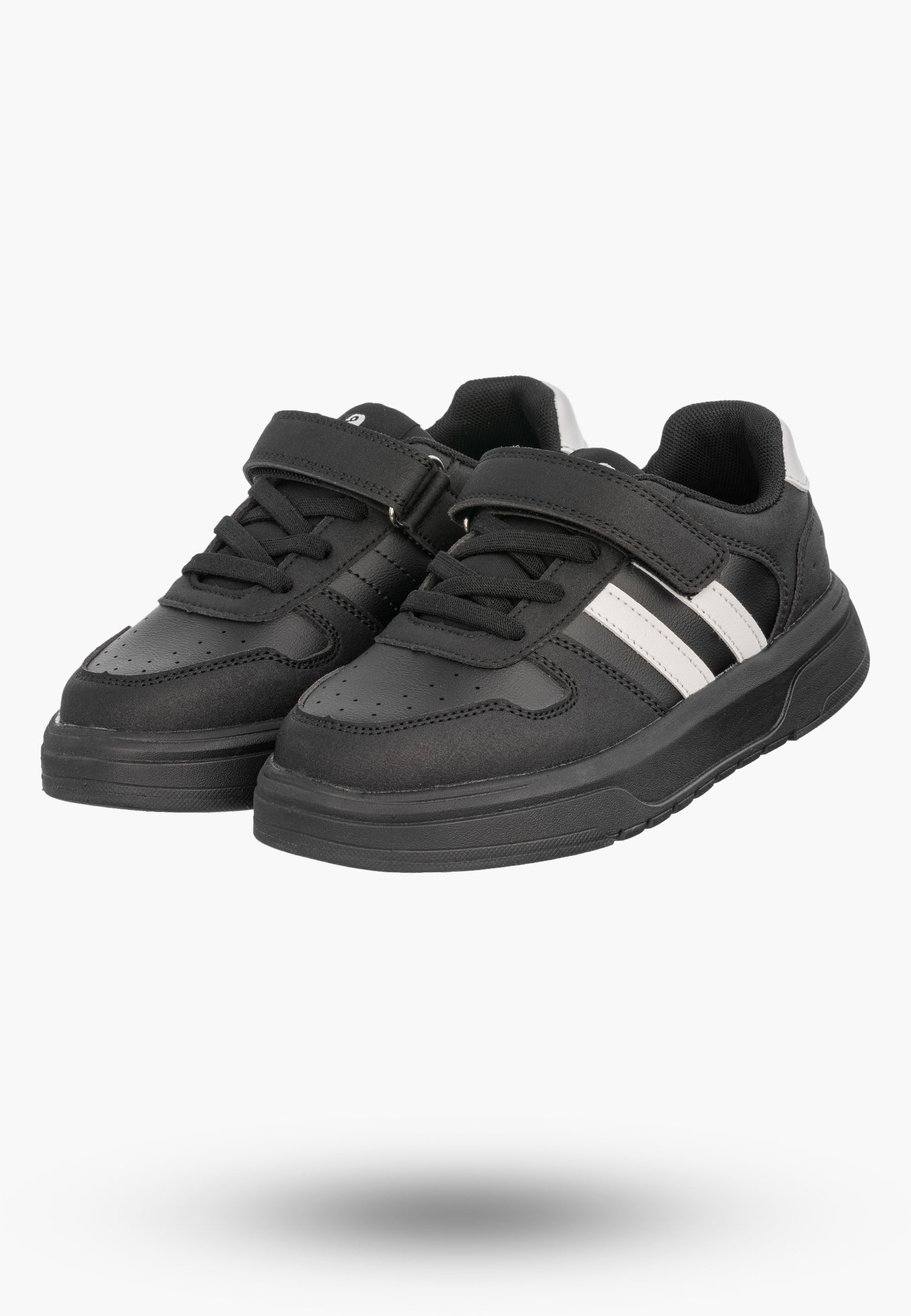 Sneakersy Dziecięce Ekoskóra APAWWA Buty Sportowe Na Rzep Czarne