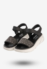 Sandały Damskie Na Platformie Na Rzepy Buty Czarne Potocki 24-03303BK