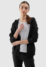 Bluza Damska 4F Sportowa Dresowa Rozpinana Ocieplana Z Kapturem Czarna 4FWSS24TSWSF0956