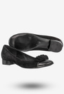 Półbuty Damskie Skórzane Buty Na Płaskim Obcasie Eleganckie Szewczyk Czarne 1422