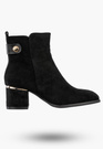 Botki Damskie Eleganckie Buty Na Obcasie Zimowe Ocieplane Czarne