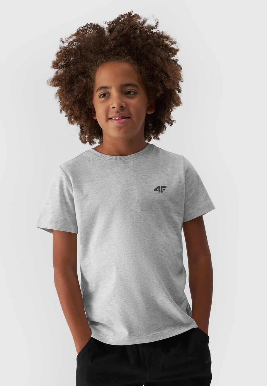 Koszulka 4F chłopięca szary t-shirt basic