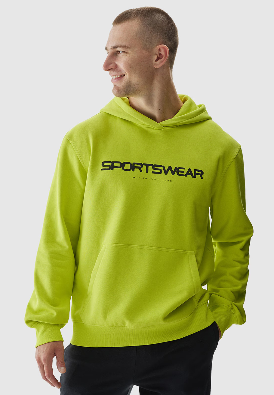 Bluza Męska 4F Sportowa Z Kapturem Zielona 4FWAW24TSWSM1259