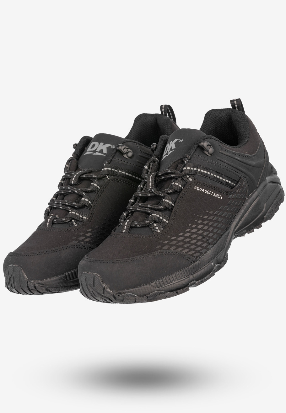 Trekkingi Damskie Ekoskóra Buty Sportowe DK Czarne Aqua Soft Shell