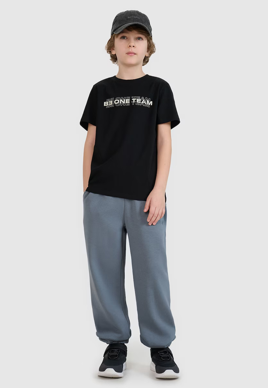 Koszulka Chłopięca 4F T-shirt Z Nadrukiem Czarny 4FJWSS25TTSHM2186
