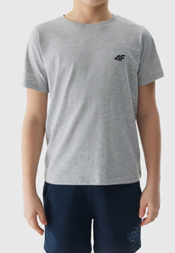 Koszulka Chłopięca 4F T-shirt basic szary 4FJWSS24TTSHM1116