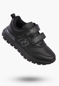 Buty Chłopięce Sneakersy Czarne Na Rzepy Sportowe Eko Skóra A-525