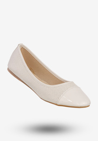Baleriny Damskie Ekoskóra Buty Lekkie Na Lato Eleganckie Białe