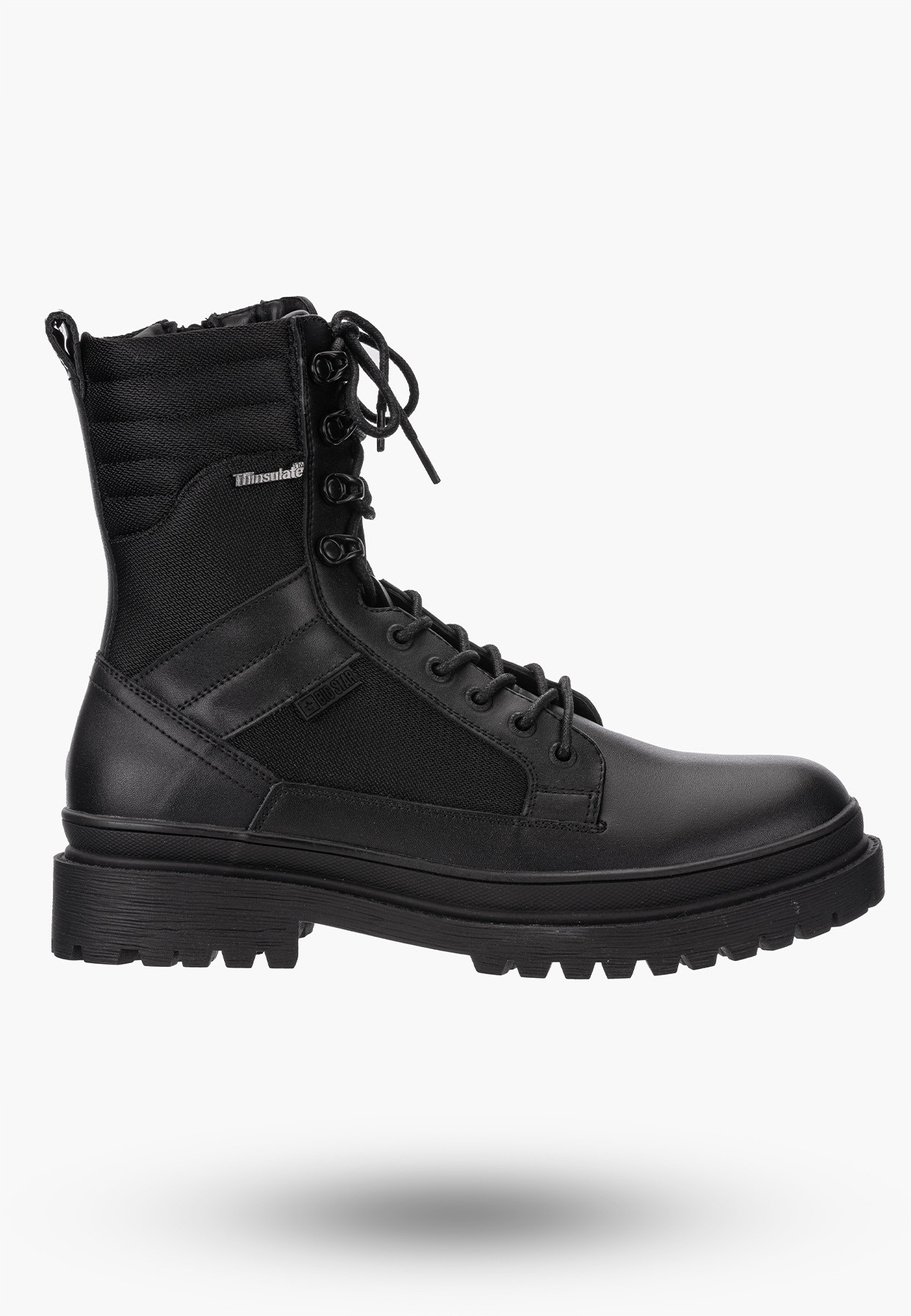 Buty Męskie BIG STAR Botki Skórzane Wodoodporne Czarne OO174164