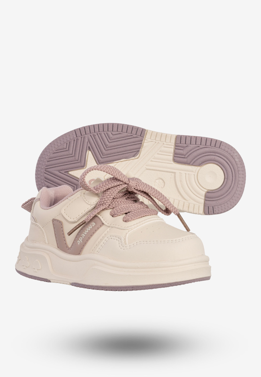 Sneakersy Dziecięce Na Rzepy Buty Sportowe Półbuty Beżowe Apawwa