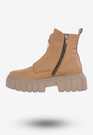 Botki Damskie Buty Skórzane Trapery Na Zimę Camel 1292