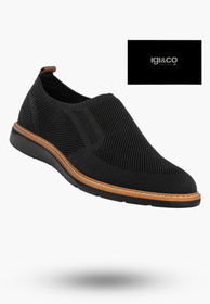 Sneakersy Męskie Buty Sportowe Wygodne Wsuwane Półbuty Czarne IGI&CO 1103700