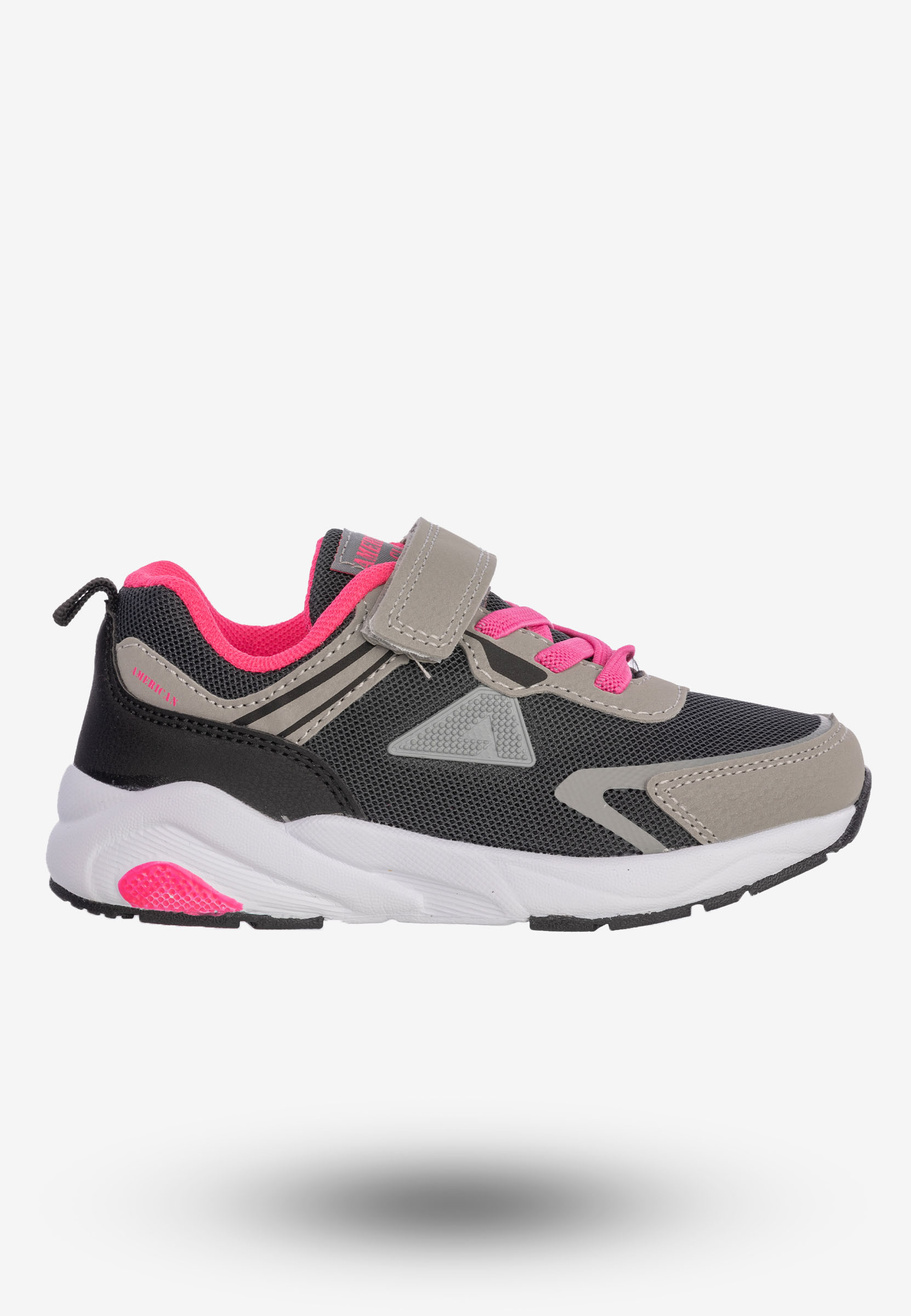 Buty Sportowe Dla Dziewczynki Na Rzepy Dziecięce American Club Szare RL123/23