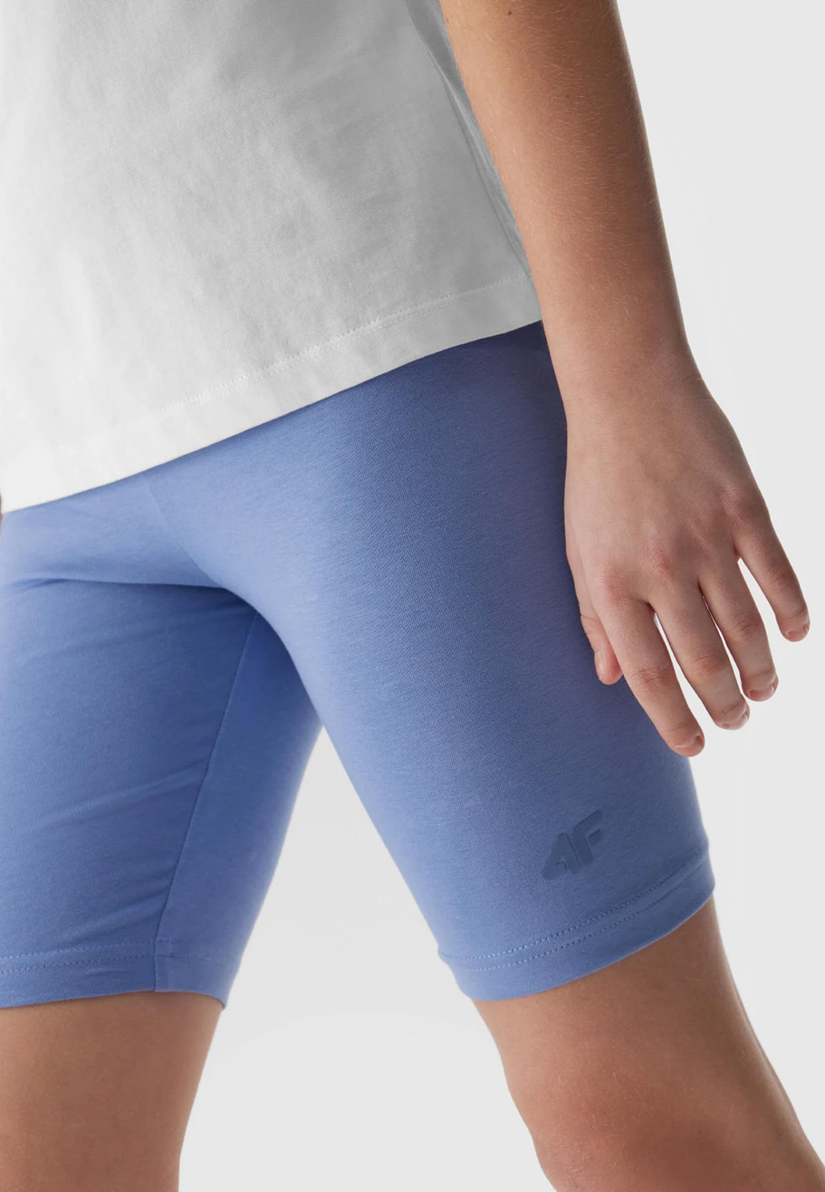 Legginsy Dziewczęce Kolarki 4F dzianinowe niebieskie 4FJWSS24TTIGF129
