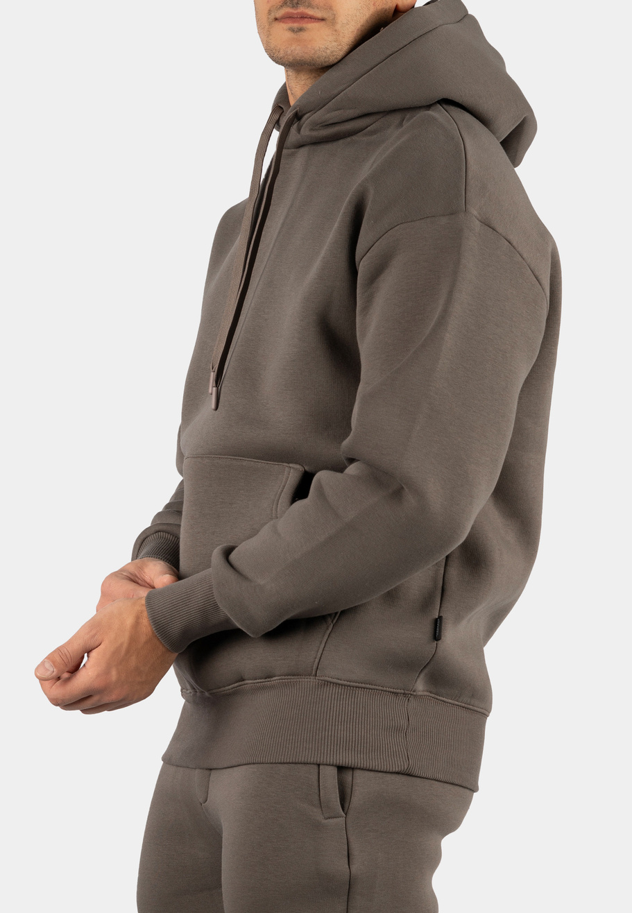 Komplet Dresowy Męski Ocieplany Bluza z kapturem Dresy Basic Khaki