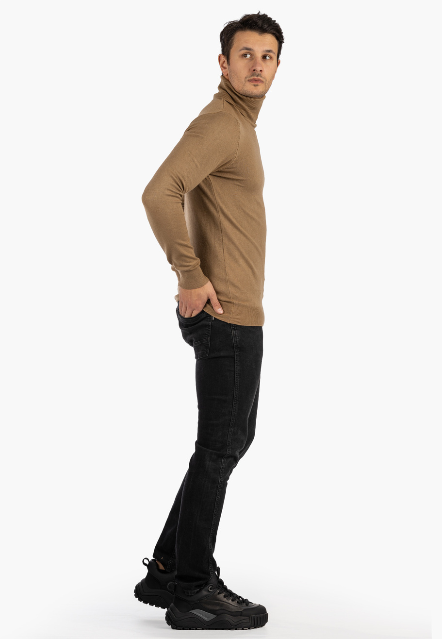 Golf Męski Slim Fit Camel