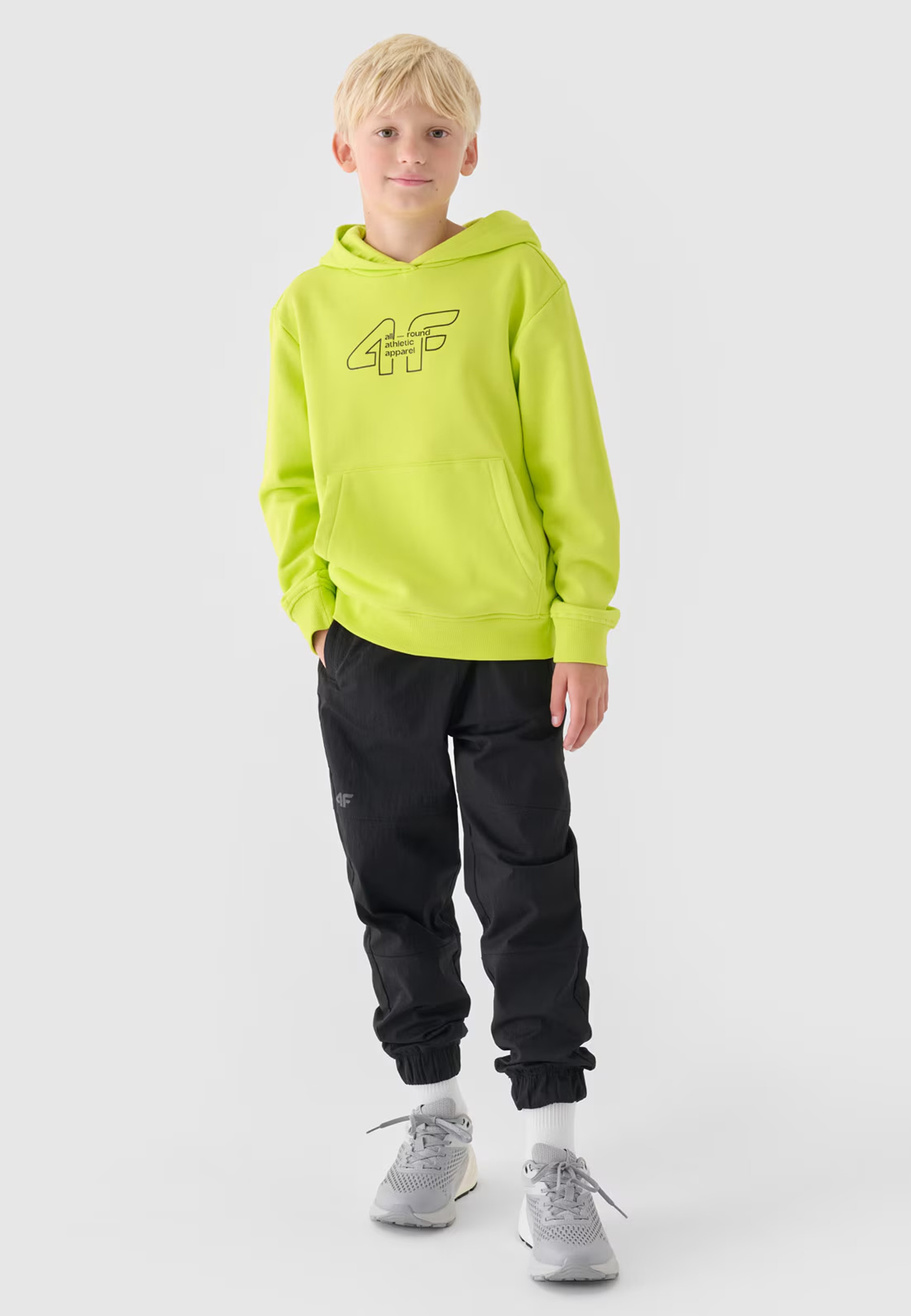 Bluza Chłopięca 4F Z Kapturem Logo Zielona 4FJRAW24TSWSM1828