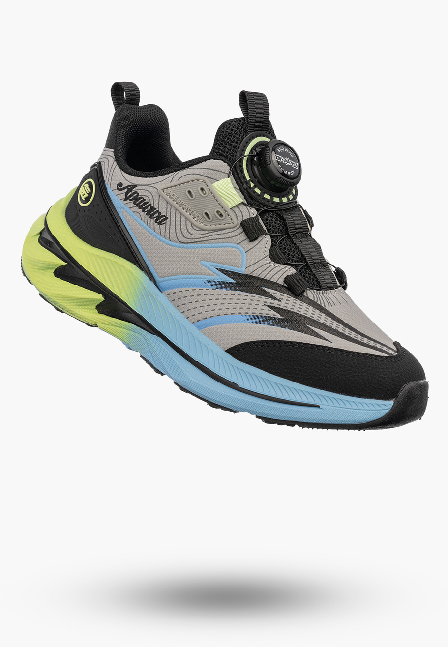 Sneakersy Dziecięce Buty Sportowe Z Pokrętłem Czarne/Szare APAWWA
