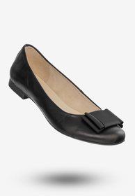 Baleriny Damskie Buty Ze Skóry Naturalnej Czarne Burzyński 173KR