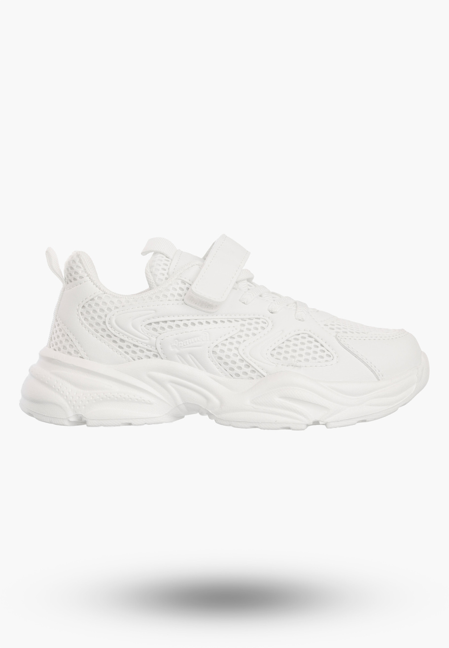 Sneakersy Dziecięce Buty Na Rzepy Sportowe Gruba Podeszwa Białe Apawwa V298