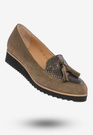 Buty Damskie Mokasyny Na Koturnie Modne Khaki 1152X