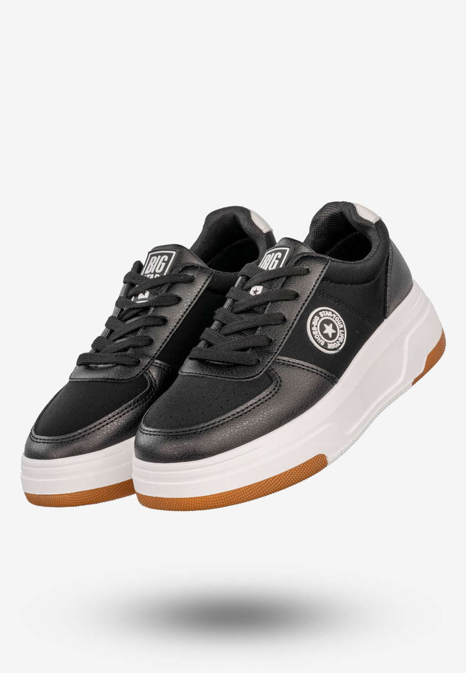 Sneakersy Damskie BIG STAR Ekoskóra Buty Sportowe Półbuty Czarne RR274573