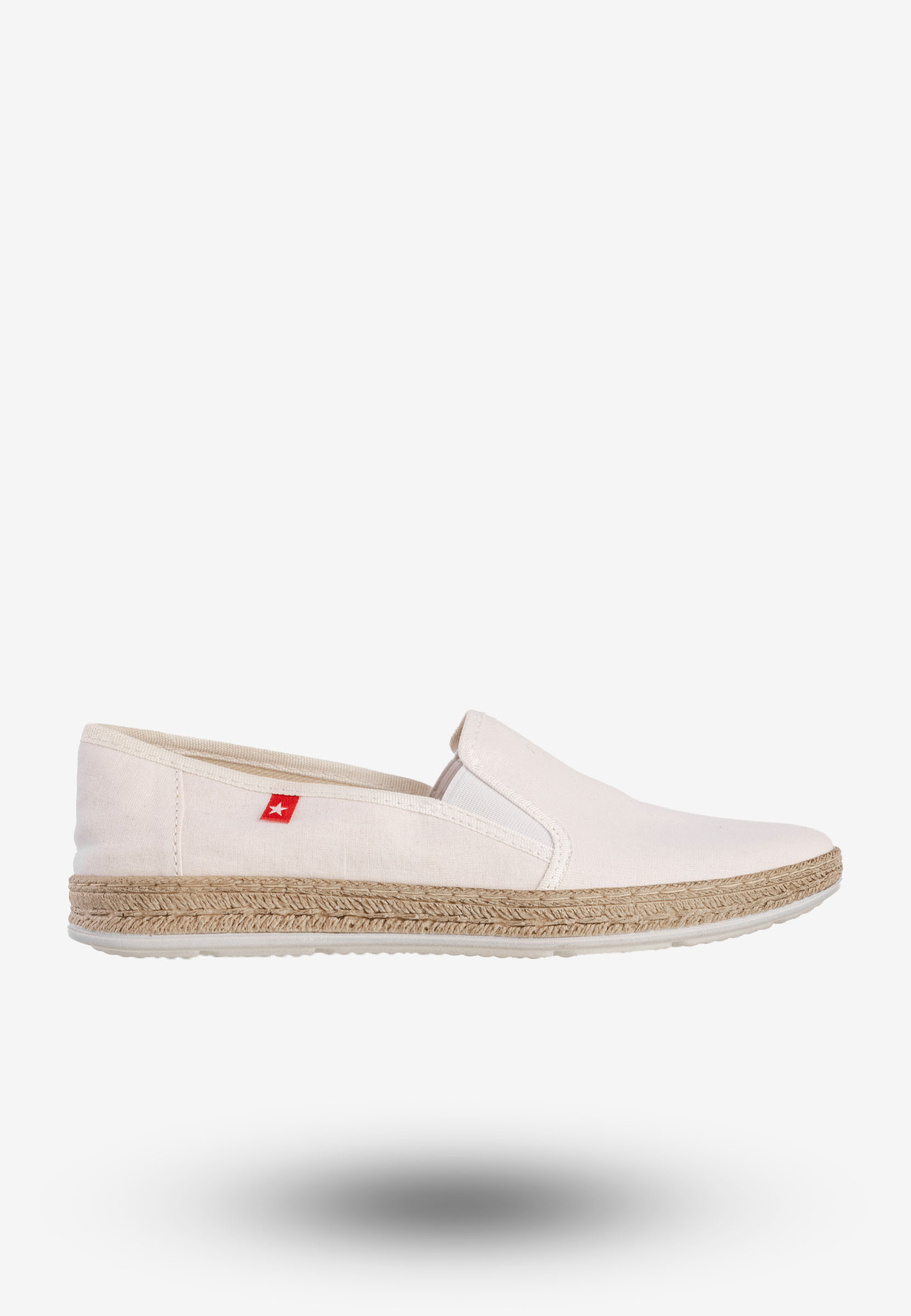 Espadryle Damskie BIG STAR Wsuwane Slip On Buty Białe FF276038