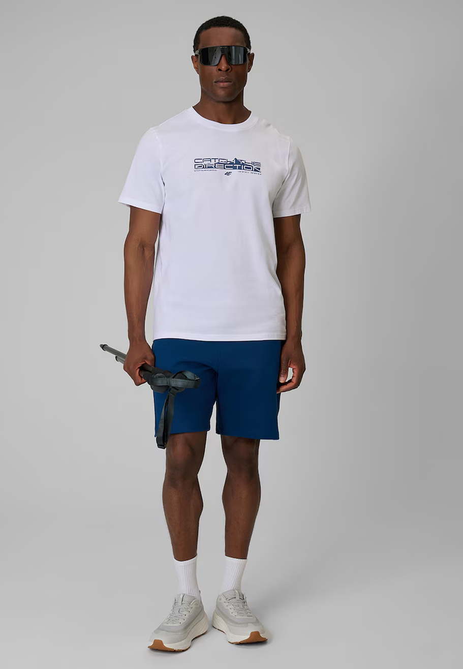 Spodenki Sportowe Męskie 4F Dresowe Casual Turkusowe 4FWSS26TSHOM744