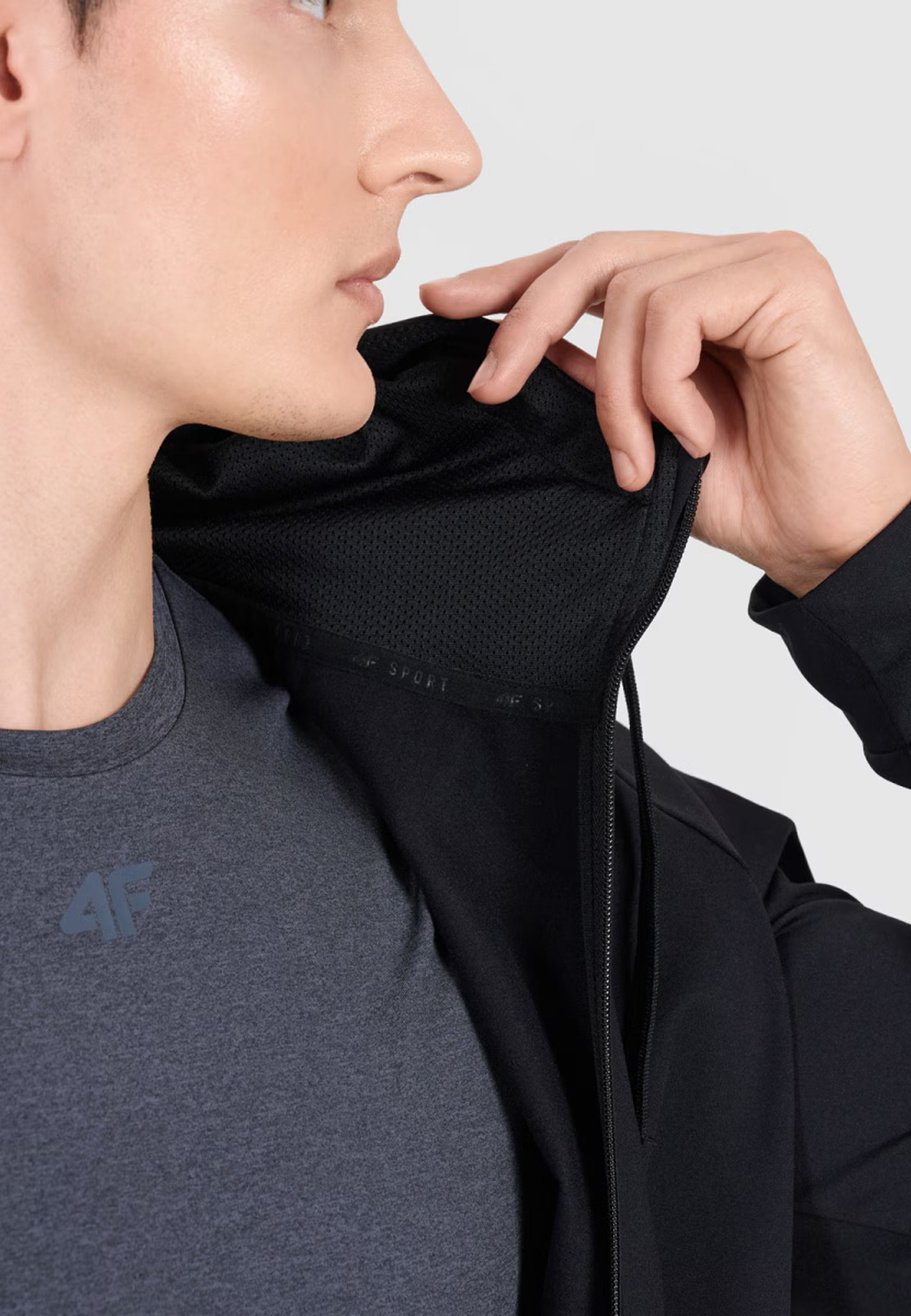 Bluza Męska 4F Rozpinana Sportowa Treningowa Szybkoschnąca Czarna 4FWMM00TFSWM654