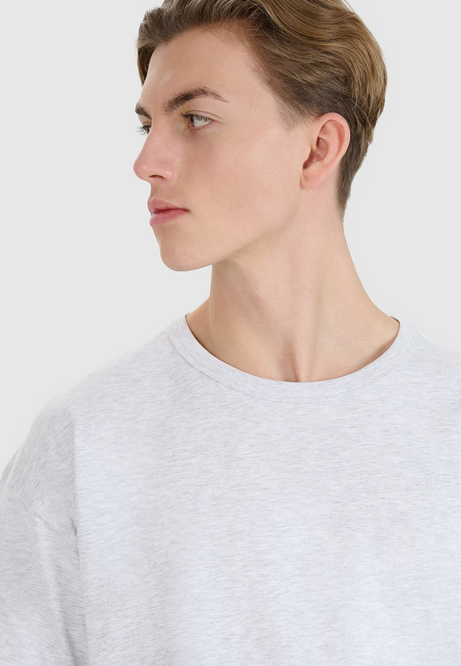 T-Shirt Uniseks 4F Oversize Koszulka z krótkim rękawem Szara 4FWSS25TTSHU1972