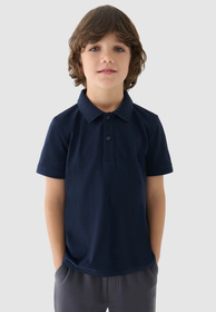 Koszulka Chłopięca 4F T-shirt Polo Granatowy 4FJWAW24TPTSM478