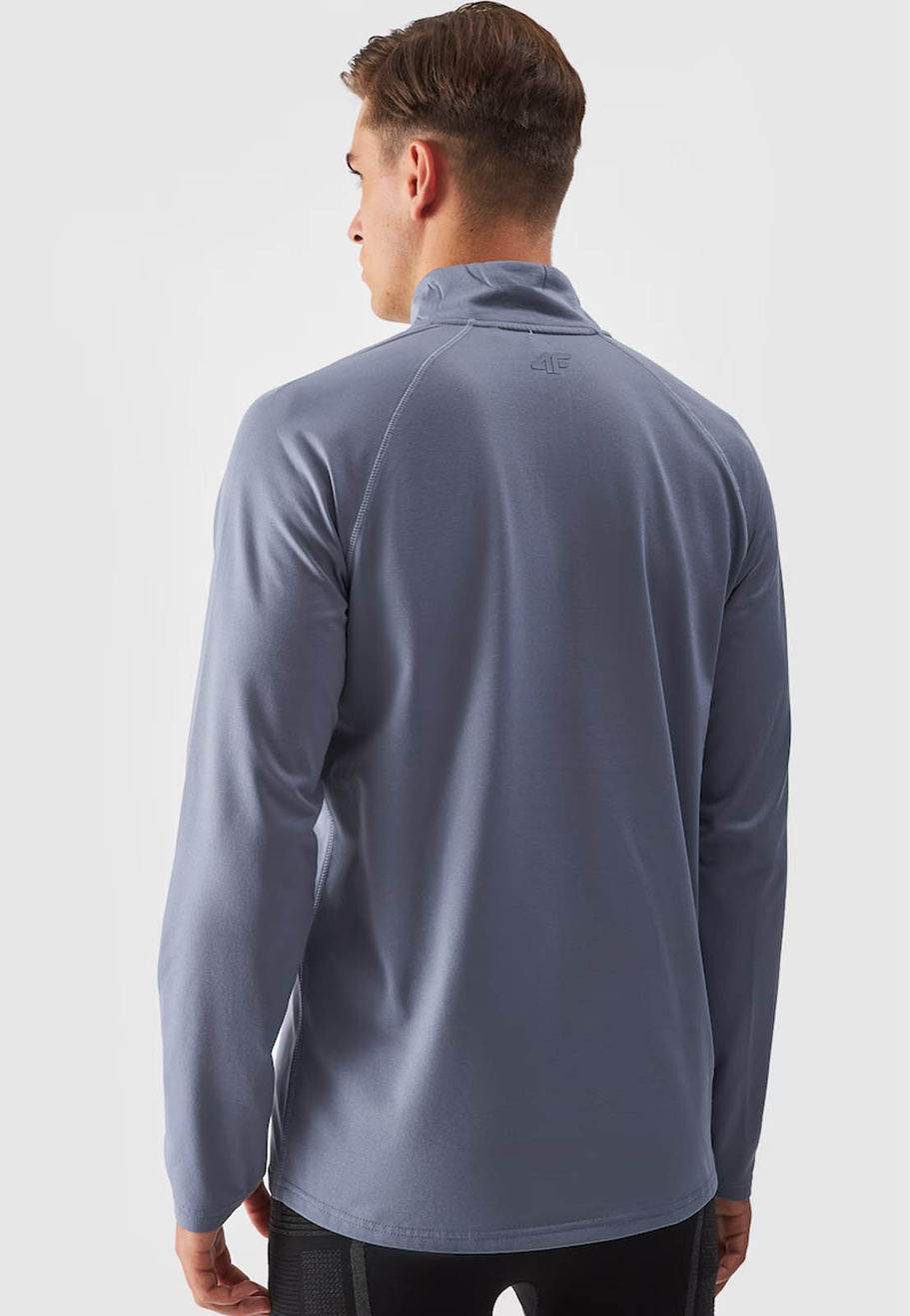 Bluza Męska Sportowa 4F Narciarska Termiczna 4F Warm Ze Stójką Niebieska 4FWAW24UBRUM076