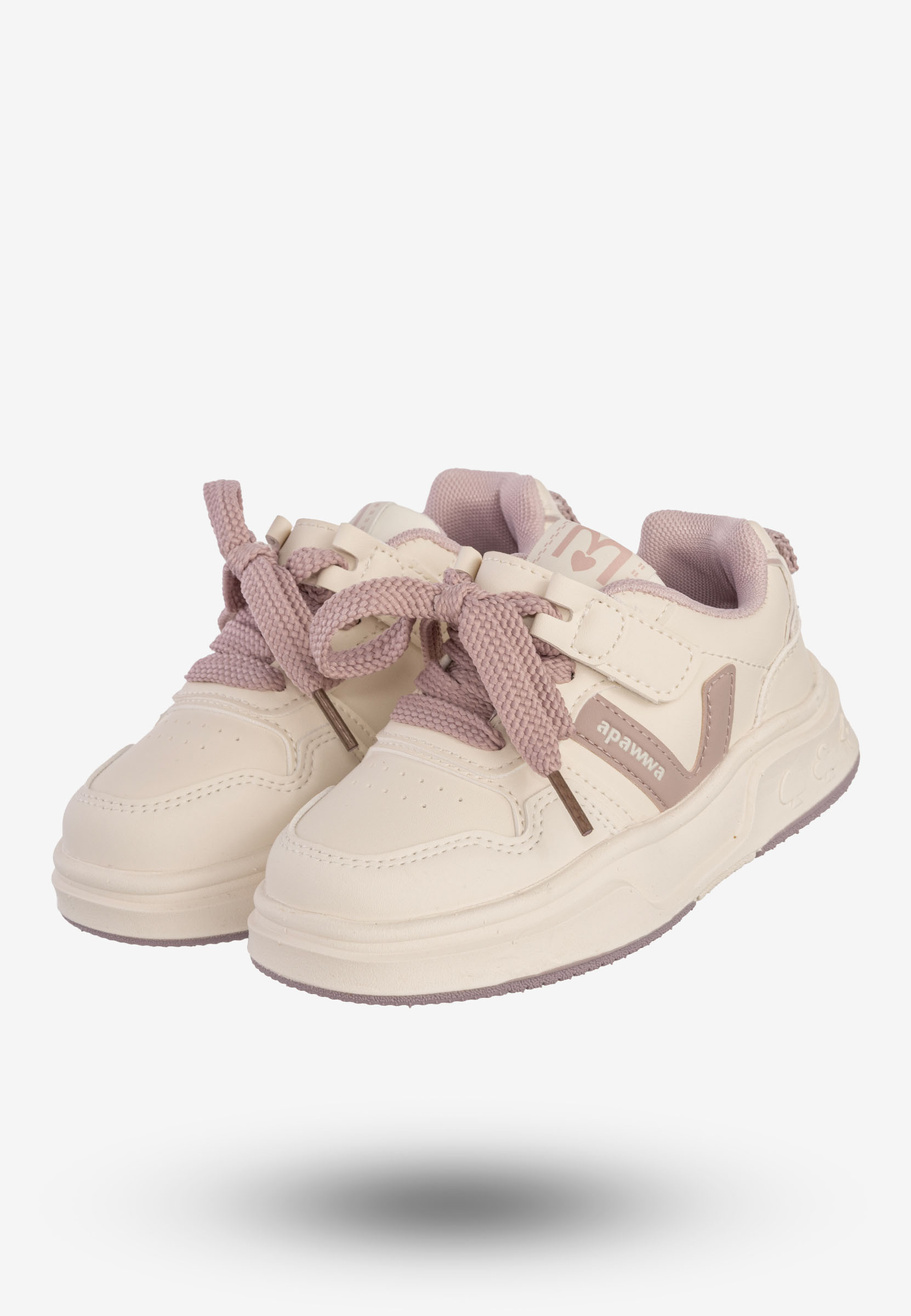 Sneakersy Dziecięce Na Rzepy Buty Sportowe Półbuty Beżowe Apawwa