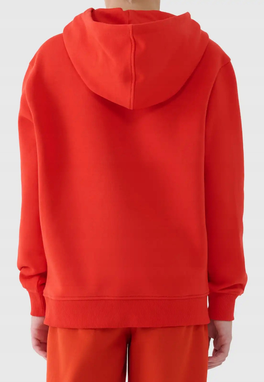 Bluza Chłopięca 4F Dresowa z Kapturem Basic Czerwona 4FJWAW25TSWSM1945