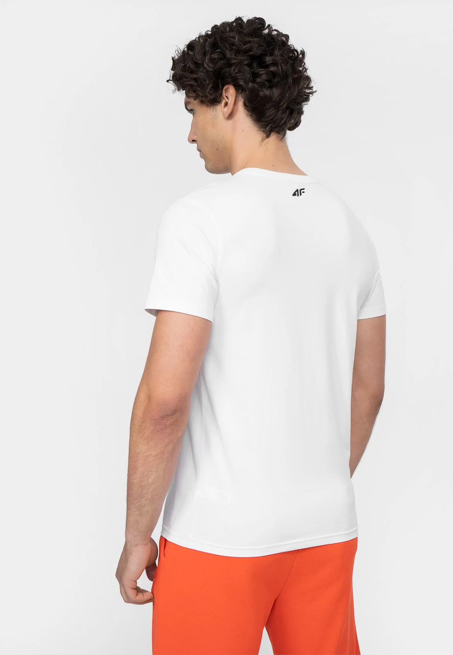Koszulka Męska 4F T-shirt Biały Basic Małe Logo