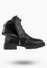 Trapery Damskie Skórzane Buty Na Zimę Ocieplane Botki Czarne Filippo DBT6524/25BK
