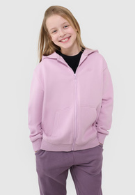 Bluza Dziewczęca 4F Rozpinana z Kapturem Oversize Różowa 4FJWSS25TSWSF1853