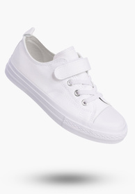 Trampki Dziecięce na Rzepy Buty Białe Materiałowe Sportowe RC05P