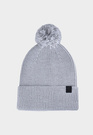Czapka Uniseks 4F Sportowa Zimowa Beanie Dzianinowa z Pomponem Jasnoszara 4FWAW24ACAPU472