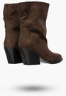 Botki Damskie Buty Na Zimę Eleganckie Stylowe Wsuwane Brązowe