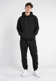 Komplet Dresowy Sportowy Bluza i Spodnie Dresowe Casual Czarny