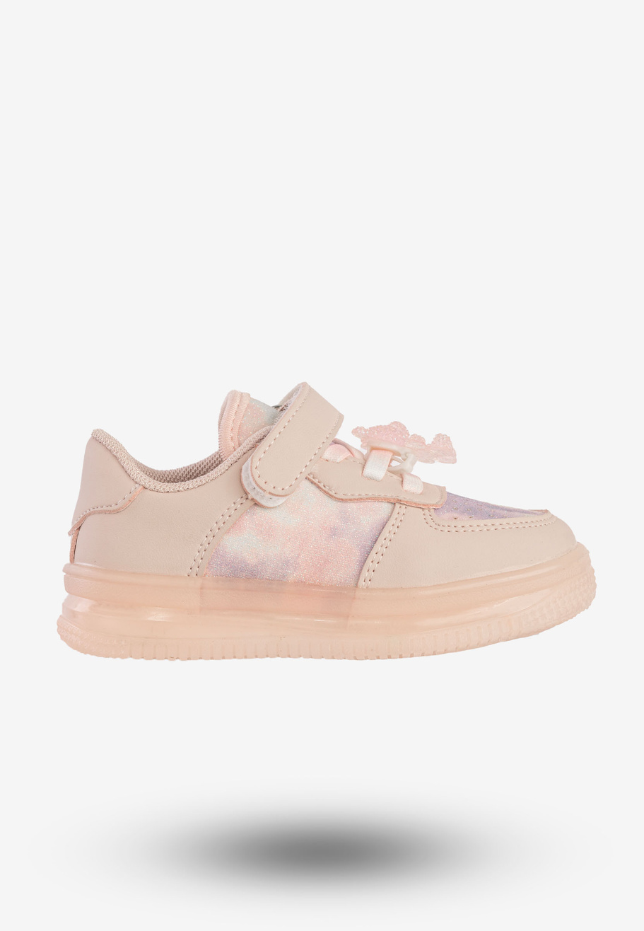 Sneakersy Dziecięce Buty Sportowe Na Rzepy Różowe Apawwa N617