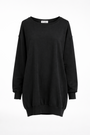 Sukienka Damska Dresowa Bluza Oversize Tunika Casual Czarna EDAN