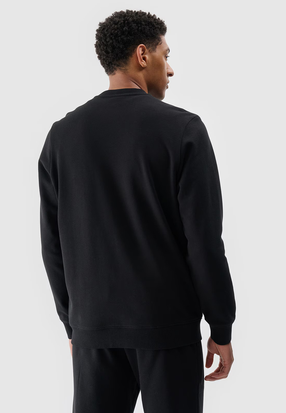 Bluza Dresowa Męska 4F Bez Kaptura Basic Czarna 4FWMM00TSWSM1767