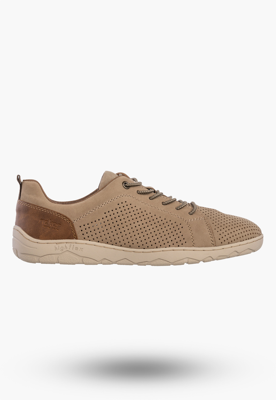 Buty Męskie RIEKER Półbuty Skórzane Sportowe Sneakersy Beżowe 08315-64