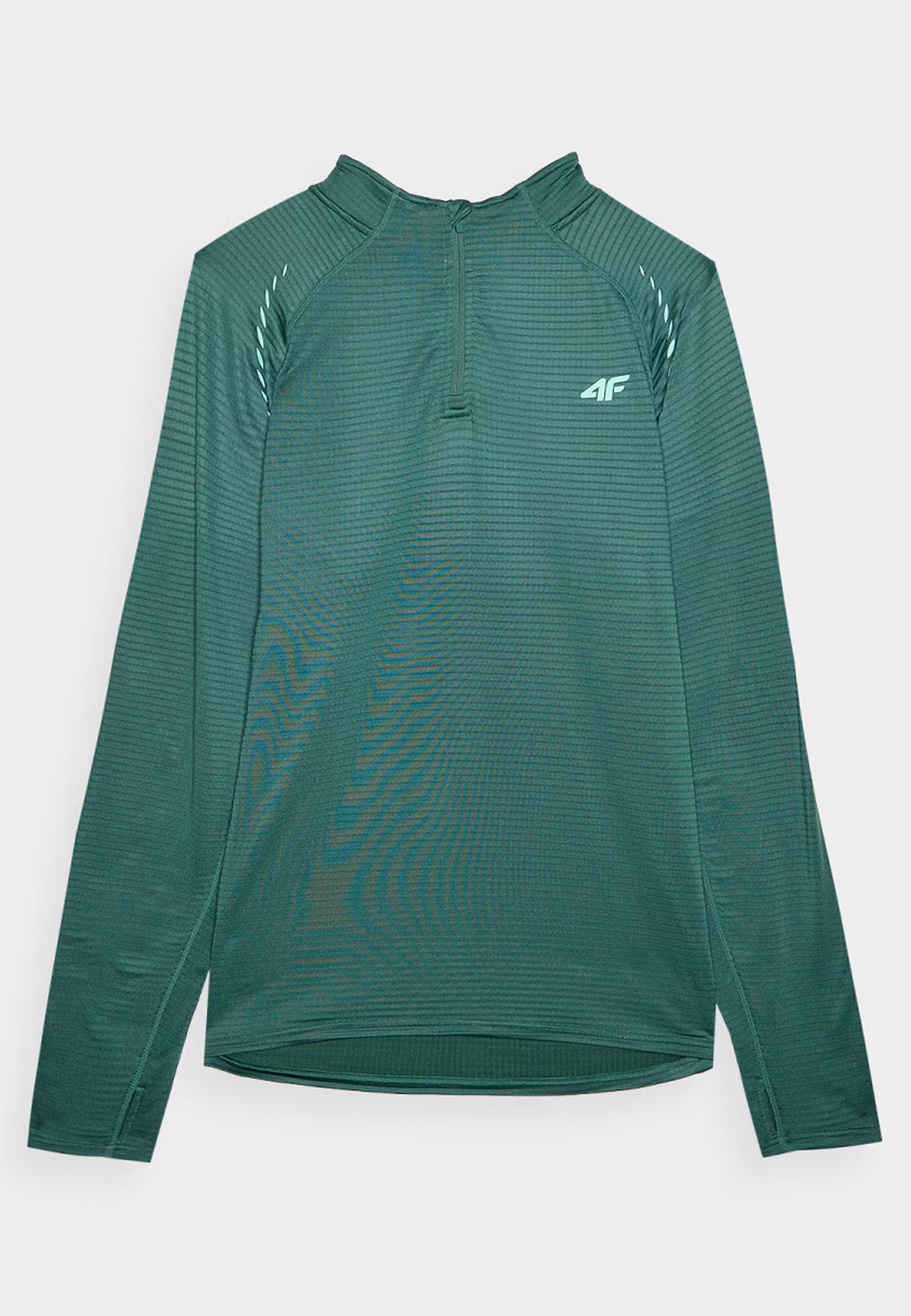 Bluza Męska 4F Do Biegania Szybkoschnąca Zielona 4FWAW24TFSWM410