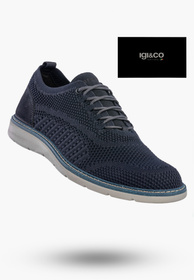 Półbuty Męskie Buty Eleganckie Sneakersy Skóra Naturalna Granatowe IGI&CO 1104011